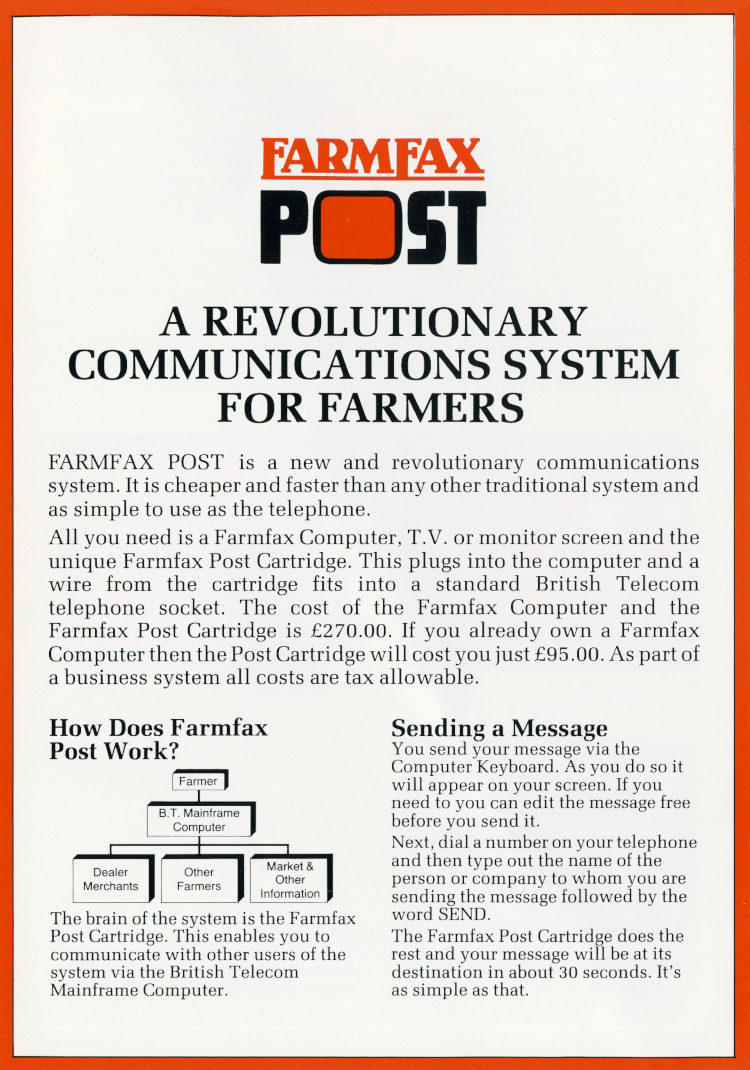 FarmFax POST (Modem) leaflet front