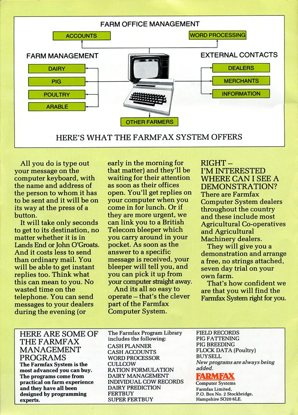 Relax with FarmFax leaflet rear cover