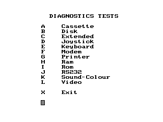 Alpha Built-In Diagnostic Menu 
