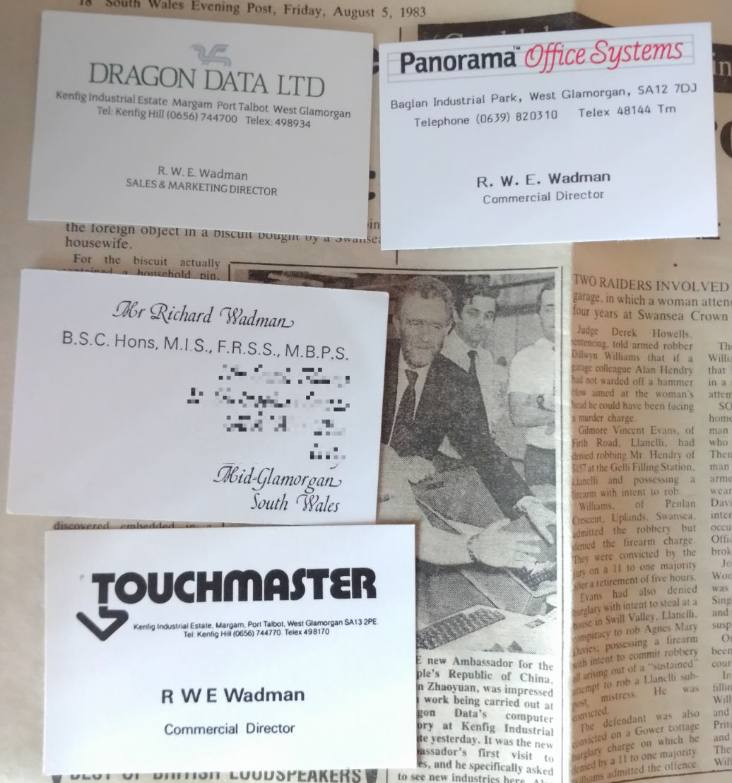 Richard Wadmans Business cards